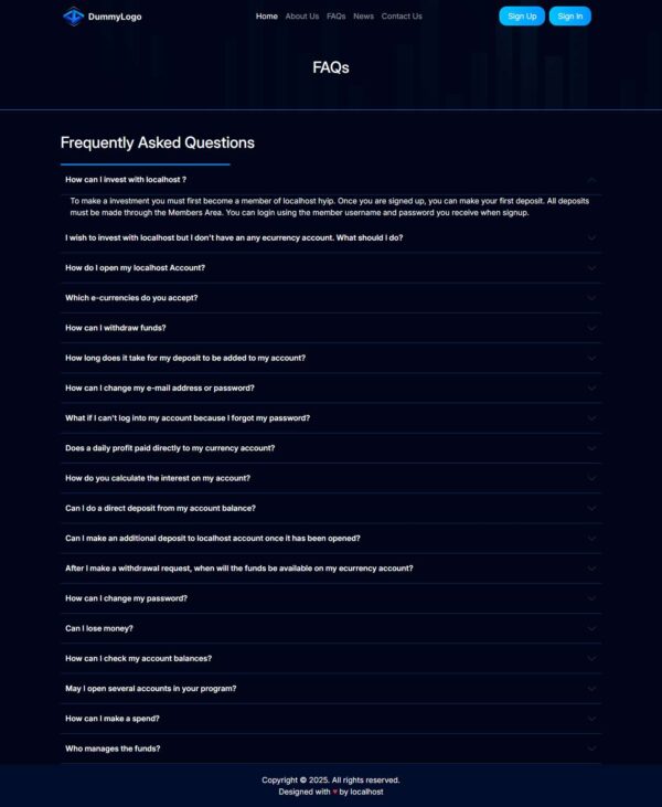 Unique HYIP Template 06