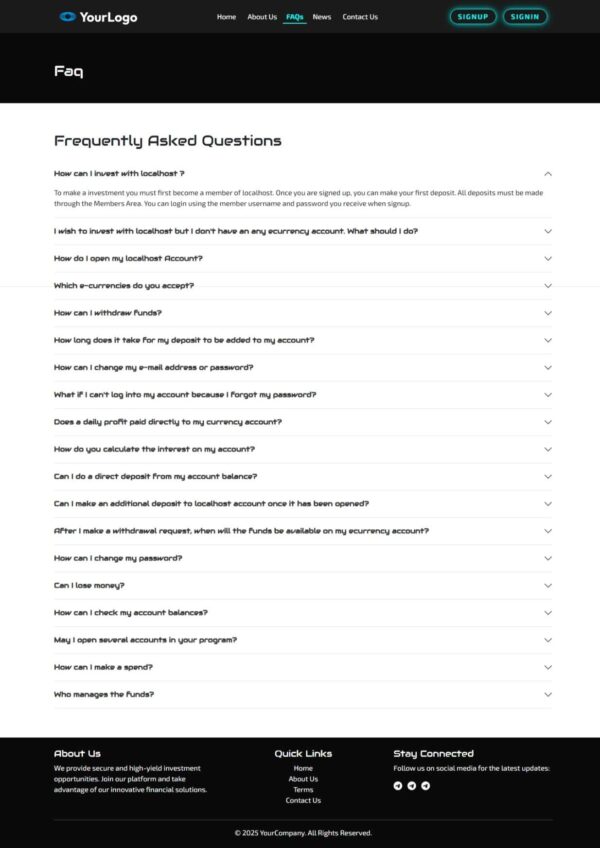 Unique HYIP Template 10
