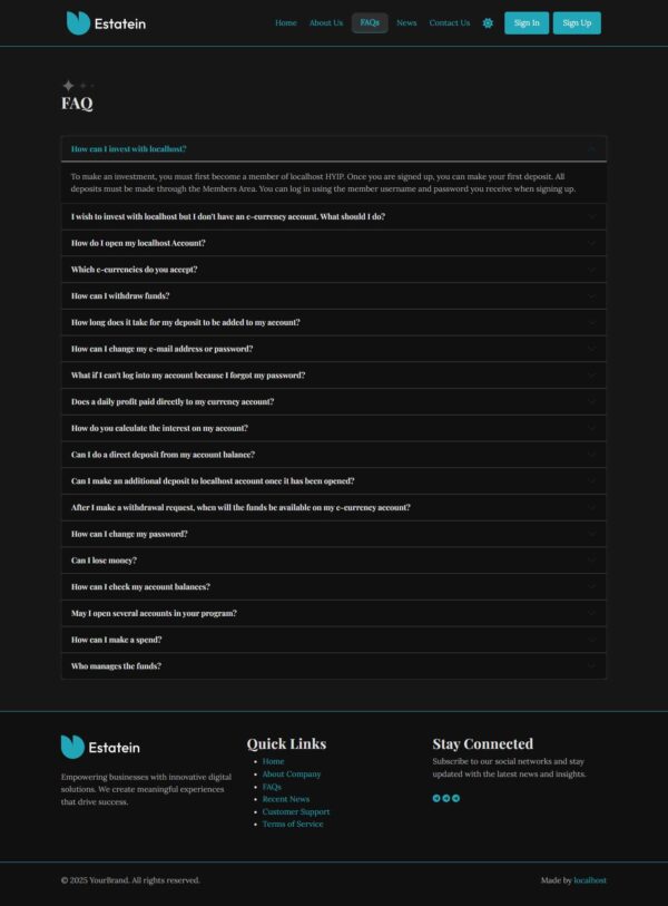 Unique HYIP Template 11